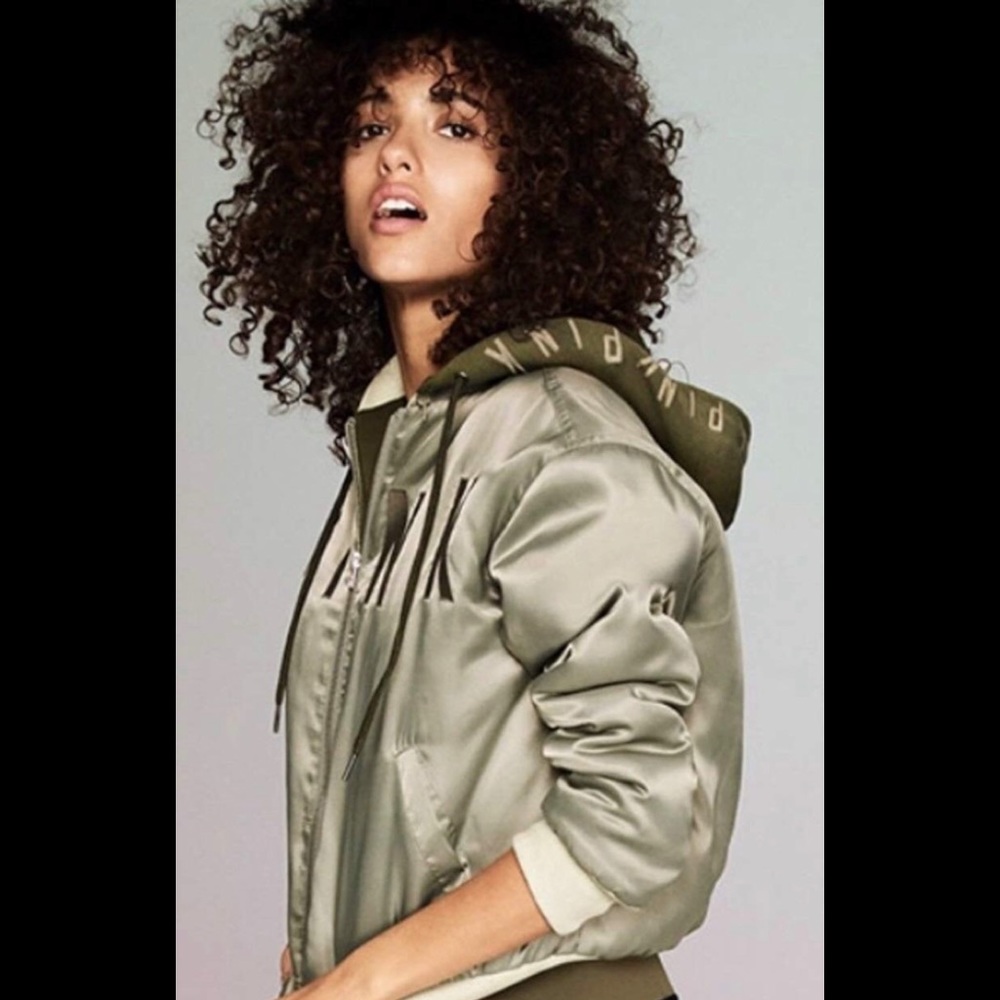 Limited release “Pink” Olive green bomber …